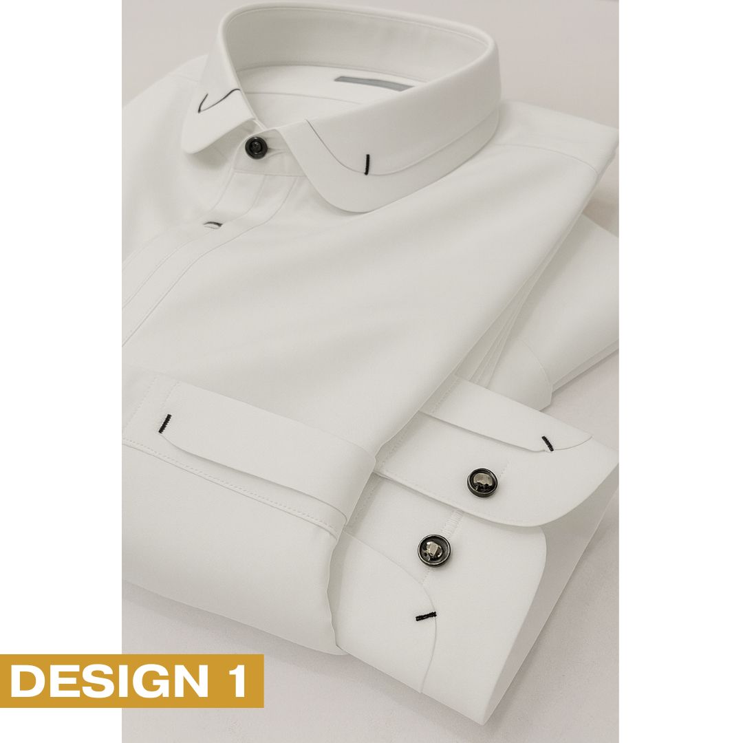 Zair.pk Premium White Collar Shalwar Kameez