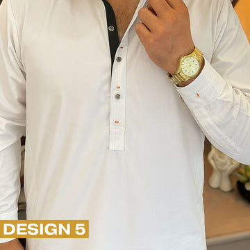 Zair.pk Premium White Collar Shalwar Kameez Design 5