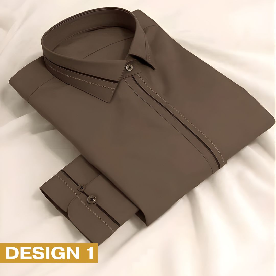 Zair Dark Brown Collar Shalwar Kameez