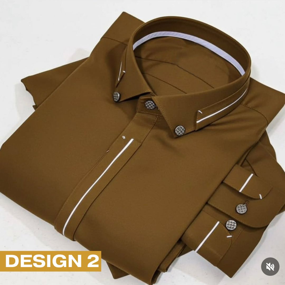 Zair Dark Brown Collar Shalwar Kameez Design 3