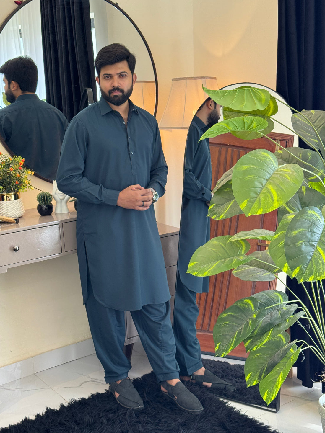 Zair Wash & Wear - Emerald Green Double Stitched Shalwar kameez