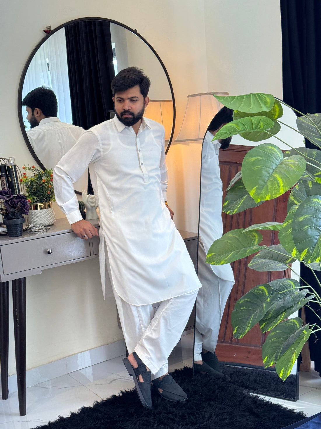 Zair Wash & Wear White Premium Double Stitched Shalwar kameez