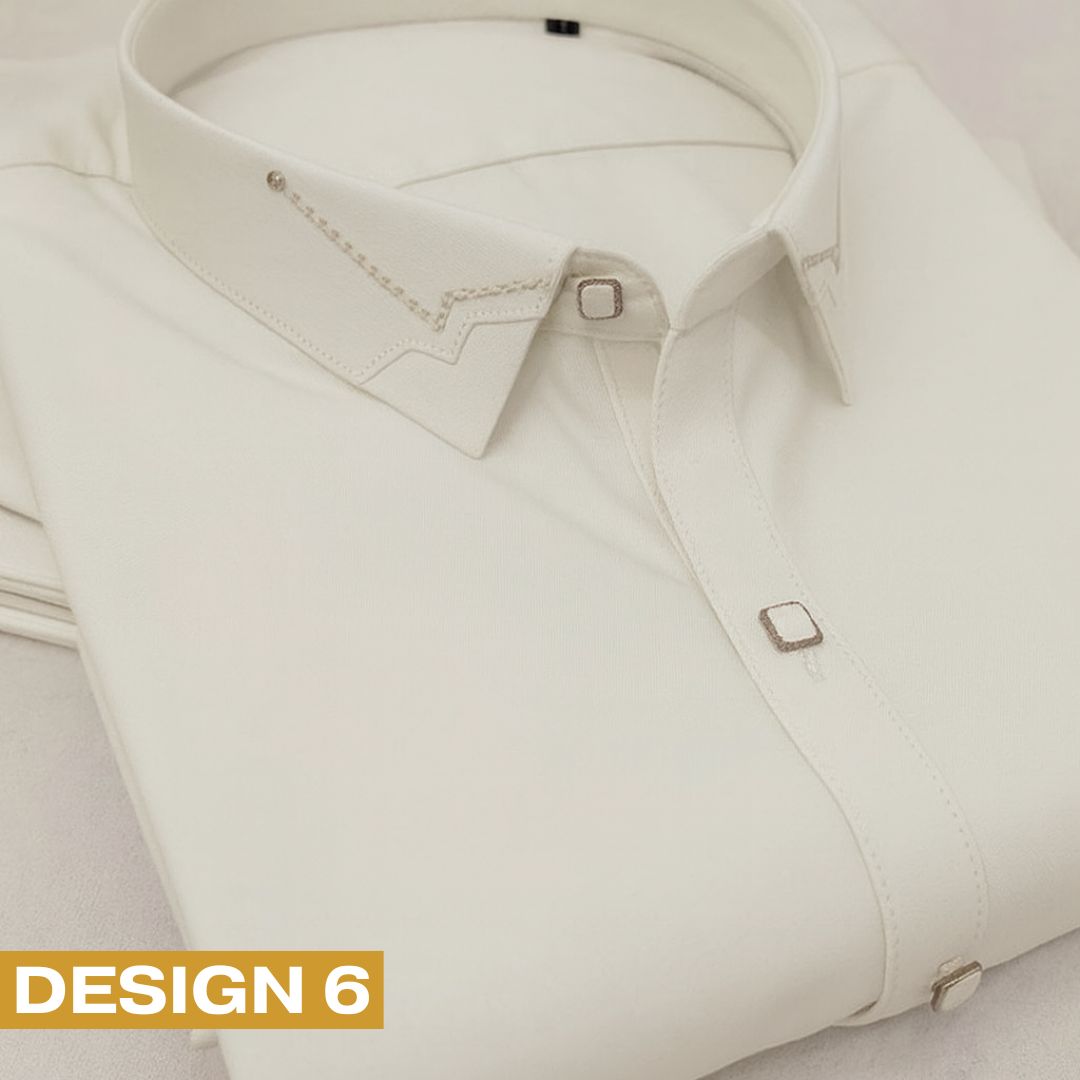 Zair.pk Premium White Collar Shalwar Kameez Design 7