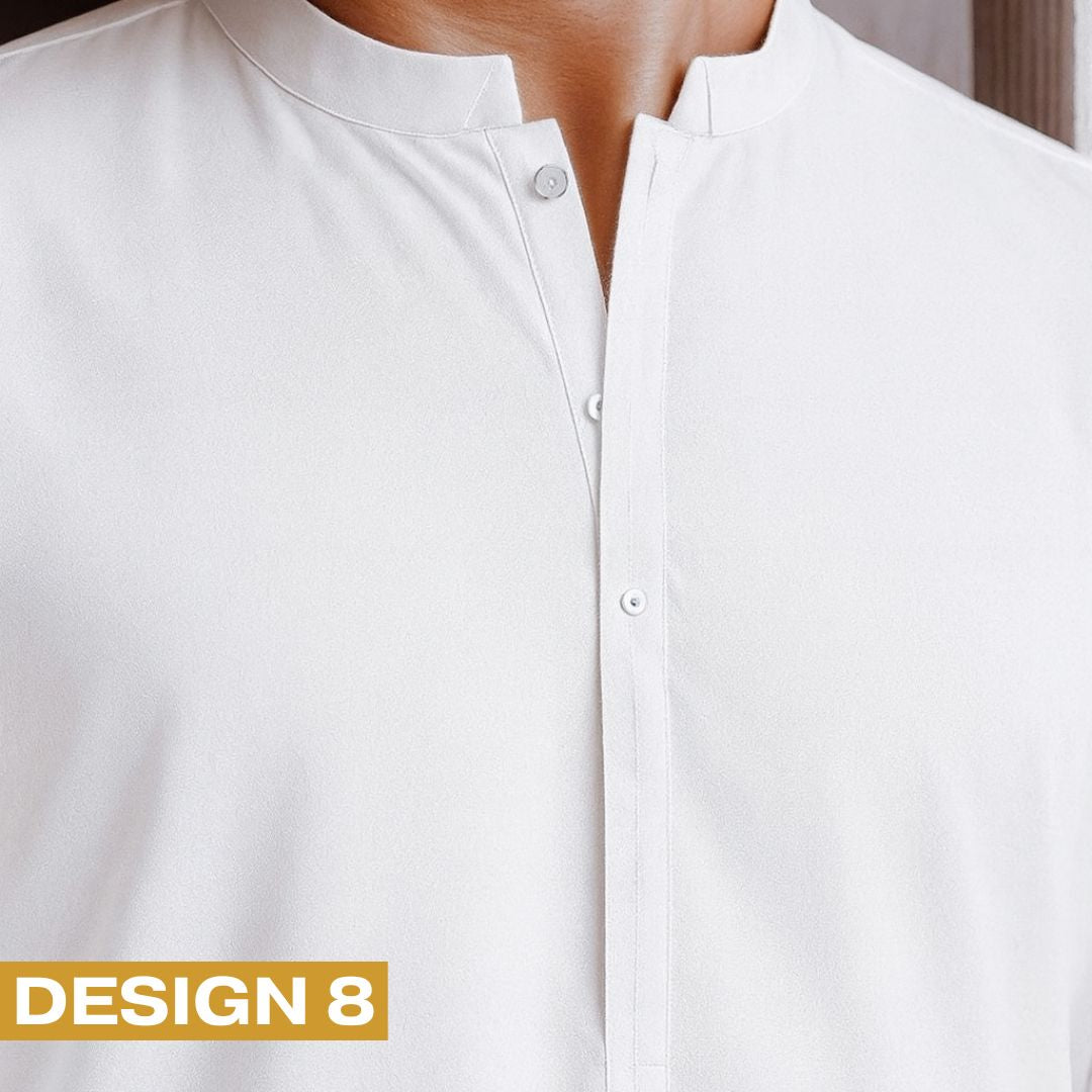 Zair.pk Premium White Collar Shalwar Kameez Design 8