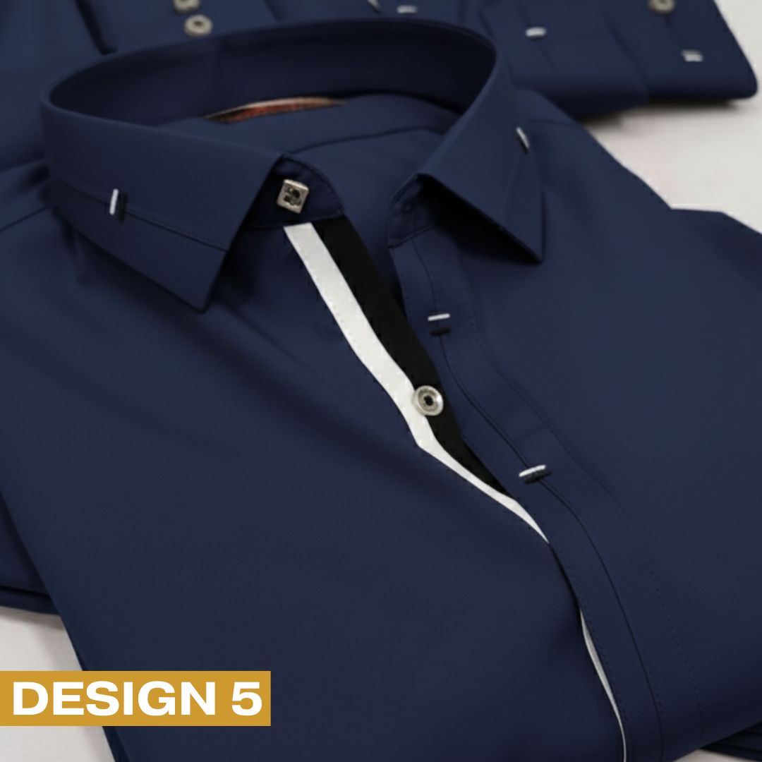 Zair Navy Blue Collar Shalwar Kameez Design 5