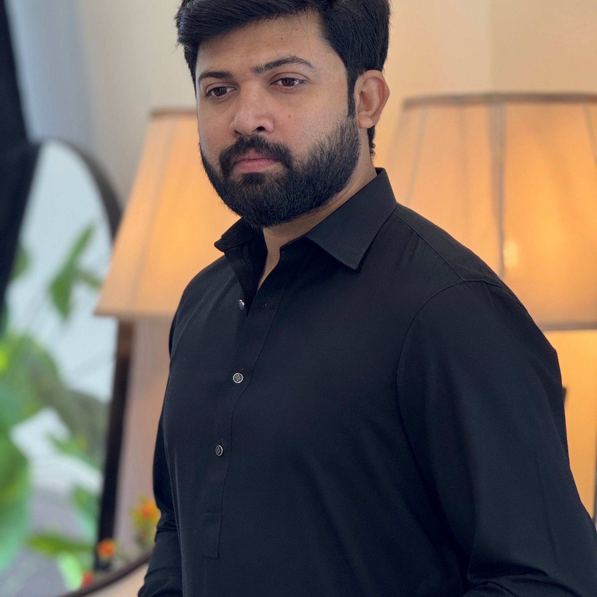 Zair Wash & Wear - Black Double Stitched Shalwar kameez