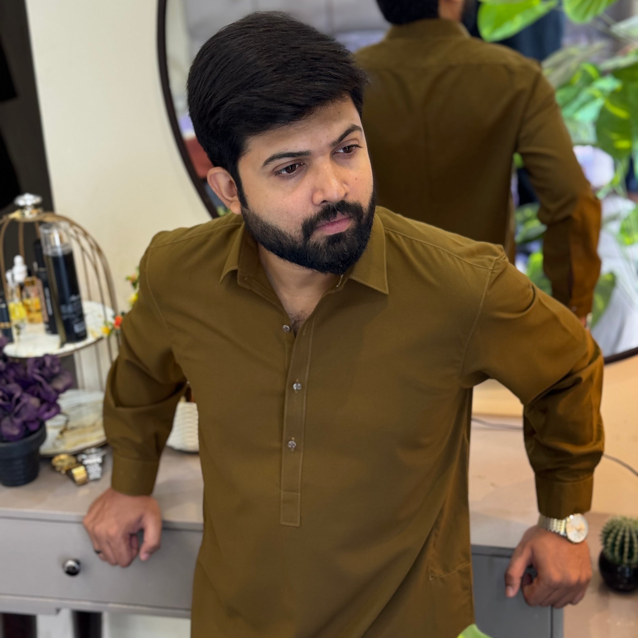 Zair Wash & Wear -  Mustard Double Stitched Shalwar kameez