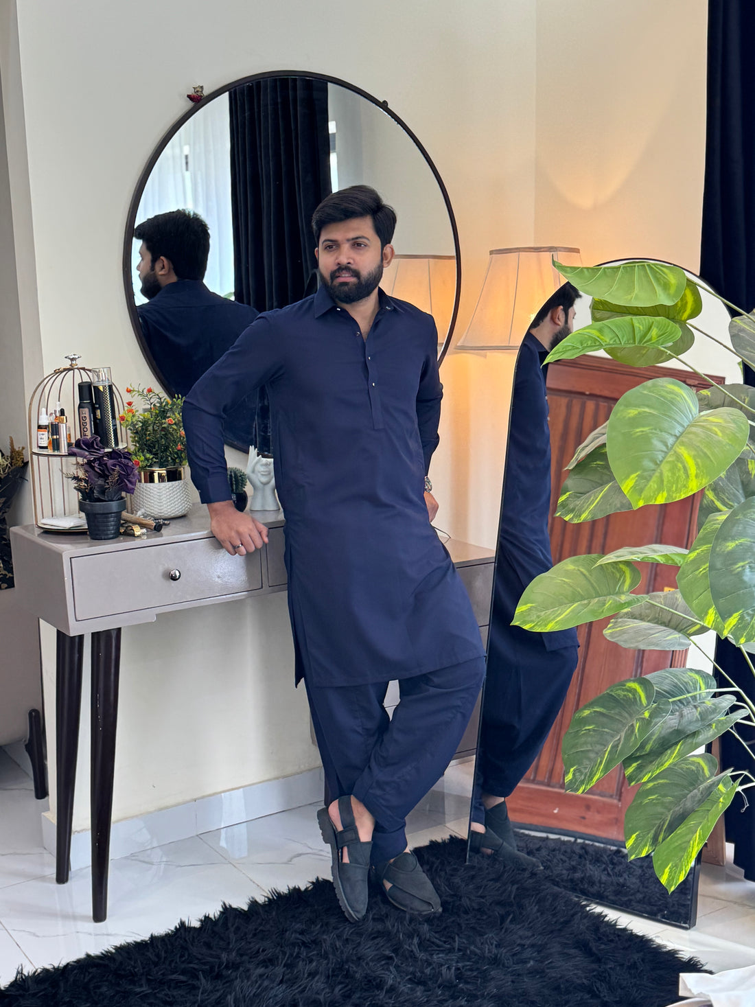 Zair Wash & Wear Blue Stitched Shalwar kameez